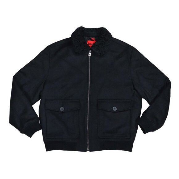 Hugo Boss Red Label Bavi Collection Wool Blend Full Zip Men's Coat NWT Black